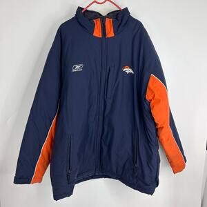 Denver Broncos Authentic Parka Down Filled puffer On Field Reebok vtg XL